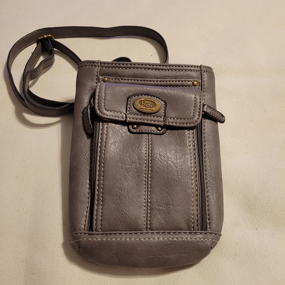 b.o.c. Gray Taupe Crossbody Phone Bag with Front Flap